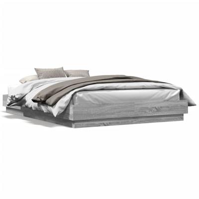 Bedframe bewerkt hout grijs sonoma eikenkleurig 140x200 cm - thumbnail