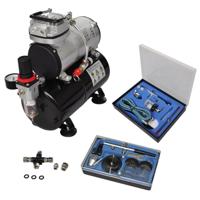 VidaXL Airbrush compressorset met 2 pistolen - thumbnail