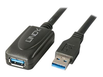 LINDY 43155 5m USB 3.0 actieve verlengkabel, zwart