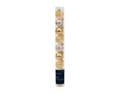 Decoris kerstbalmix glas d3cm 9st goud