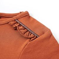 Kindershirt met lange mouwen met woord in glitters 116 cognackleurig - thumbnail