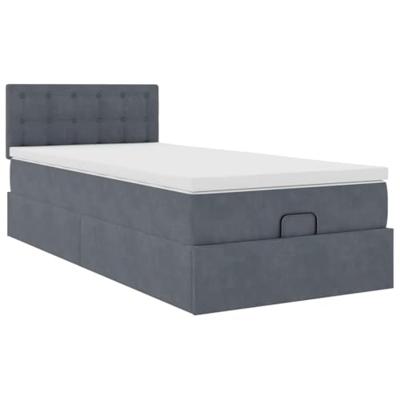 Ottoman bed met matras en LED's 80x200cm fluweel donkergrijs