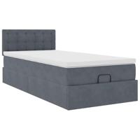 Ottoman bed met matras en LED's 80x200cm fluweel donkergrijs - thumbnail