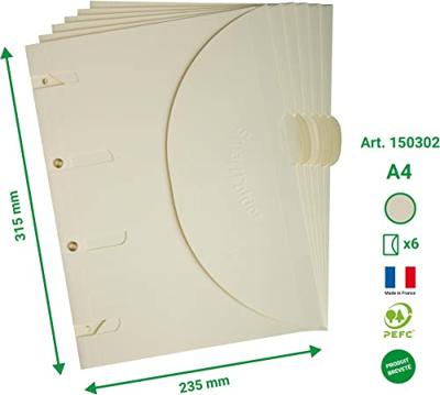 Tarifold smartfolder, geperforeerde showtas, ft A4, pak van 6 stuks, beige Tarifold smartfolder, geperforeerde showtas, ft A4, pak van 6 stuks, beige