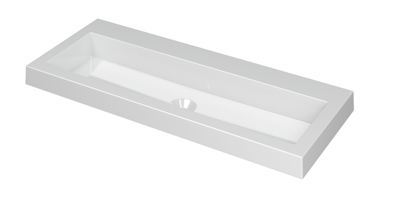 INK Dock Wastafel Polystone Zonder Kraangat - 1000x400x60 mm - Glans Wit