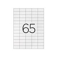 Q-CONNECT etiketten, wit, rechte hoeken, 38,1 x 21,2 mm, 100 vel, 65 etiketten per vel - thumbnail