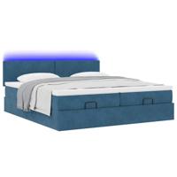Ottoman bed met matrassen en LED's 160x200cm fluweel - thumbnail