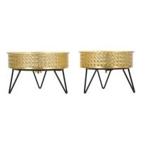 Mauro Ferretti Bossy Set van 2 pothouders in goud metaal - thumbnail