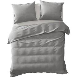 Yellow Dekbedovertrek Perkal Katoen Chambray dark grey