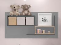 Wandkast PIKA 2 vakken wit/lichtgrijs - thumbnail