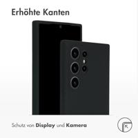 Accezz Liquid Silicone Backcover Samsung Galaxy S24 Ultra Telefoonhoesje Zwart - thumbnail