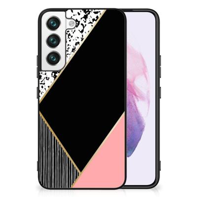 Samsung Galaxy S22 Backcover Zwart Roze Vormen
