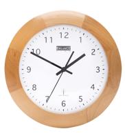 Balance Houten Zendergestuurde Wandklok 32cm Analoog Bruin/wit - thumbnail