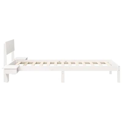 Bedframe met hoofdeinde Wit 90 x 200 cm Massief grenenhout