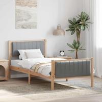 Bedframe Bruin en lichtgrijs 90 x 190 cm Massief grenenhout - thumbnail