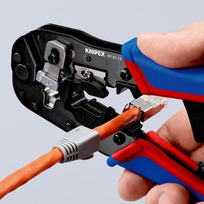 Knipex Crimpzange für RJ45-Westernstecker 97 51 13 Krimptang Knipex Crimpzange für RJ45-Westernstecker 97 51 13 Krimptang
