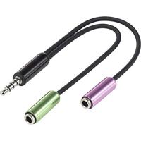 SpeaKa Professional SP-7870716 Jackplug Audio Y-adapter [1x Jackplug male 3,5 mm - 2x Jackplug female 3,5 mm] Zwart - thumbnail