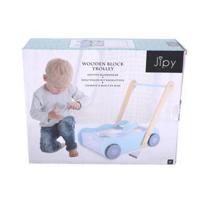 Jipy Houten Blokkenkar Met Blokken Hout Uni - thumbnail