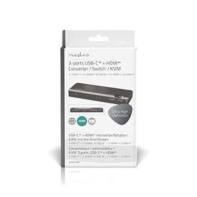 HDMI-Converter | USB-C Female / 2x HDMI Input / 4x USB A Female | 1x HDMI Output | 1-weg | 4K@60Hz | 18 Gbps | ABS | Antraciet HDMI-Converter | USB-C Female / 2x HDMI Input / 4x USB A Female | 1x HDMI Output | 1-weg | 4K@60Hz | 18 Gbps | ABS | Antraciet