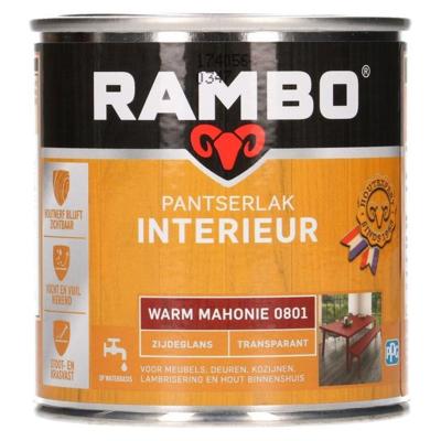 Rambo Pantserlak Interieur Transparant Zijdeglans - Warm mahonie
