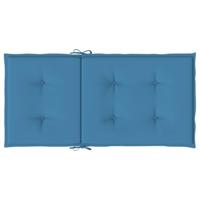 Stoelkussens 6 st lage rug 100x50x4 cm stof gemêleerd blauw - thumbnail