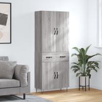Hoge kast 69,5x34x180 cm bewerkt hout grijs sonoma eikenkleurig - thumbnail