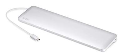 Aten UH3234-AT Dockingstation Usb-c 1x Displayport Female / 1x Hdmi Type A Female / 1x Vga Female Gigabit Docking 11-poorts Zilver