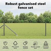 VidaXL Afrasteringspaal grijs 25 x 0,6 m (13 mm gaas) staal en pvc - thumbnail