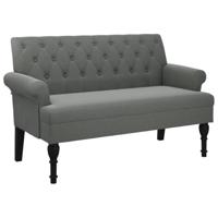 Bankje met rugleuning 120x62x75,5 cm stof donkergrijs - thumbnail