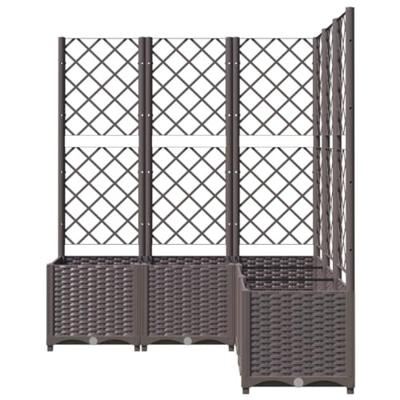 Plantenbak met latwerk 120x120x136 cm polypropeen bruin Plantenbak met latwerk 120x120x136 cm polypropeen bruin
