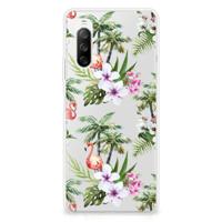 Sony Xperia 10 III | TPU Hoesje | Flamingo Palms - thumbnail