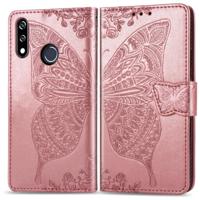 Butterfly Love bloemen reliëf horizontale Flip lederen draagtas voor LG W10 met houder & kaartsleuven & portemonnee & Lanyard (Rose goud) - thumbnail
