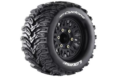 Louise 1/10 MT-CYCLONE Soft banden op Velgen Zwart - Hex 12-14-17mm