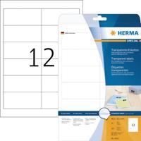 Herma 4682 Folie-etiketten 97 x 42.3 mm Polyester folie Transparant 300 stuk(s) Permanent hechtend Laser (kleur), Laser (zwart/wit), Kopiëren (kleur), Kopiëren - thumbnail