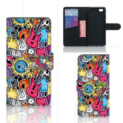 Huawei Ascend P8 Lite | Wallet Case | met Pasjes | Punk Rock