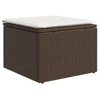 Tuinkruk met kussen 55x55x37 cm poly rattan bruin - thumbnail