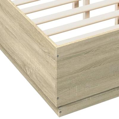 Bedframe bewerkt hout sonoma eikenkleurig 135x190 cm