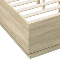 Bedframe bewerkt hout sonoma eikenkleurig 135x190 cm - thumbnail