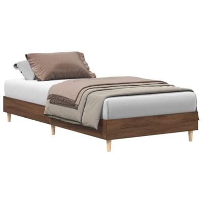 Bedframe zonder matras 100x200 cm spaanplaat bruin eikenkleurig