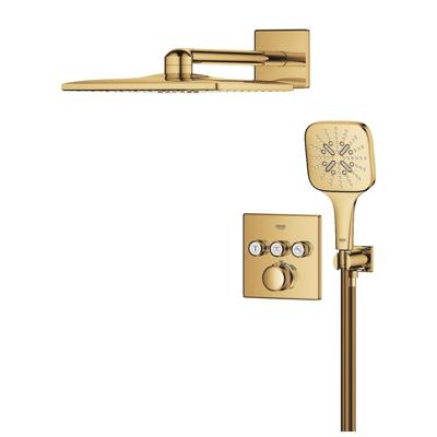 GROHE Smartcontrol Thermostatisch Inbouw Douchekraan Shower-Set Vierkant Cool Sunrise Geborsteld