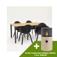 Tuinstoel Montreux zwart/zwart met Arezzo tafel 160 x 90 cm - thumbnail