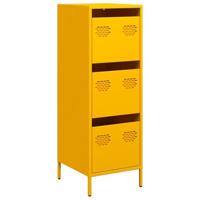 Hoge kast 39x35x103,5 cm staal mosterdgeel - thumbnail