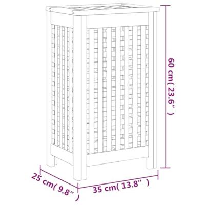 VidaXL Wasmand 35x25x60 cm massief teakhout