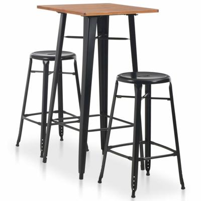 VidaXL 3-delige barset staal zwart VidaXL 3-delige barset staal zwart