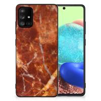 Samsung Galaxy A71 Marmeren Print Telefoonhoesje Marmer Bruin - thumbnail