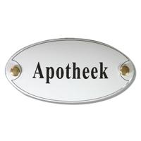 Emaille deurbord ovaal Apotheek - thumbnail