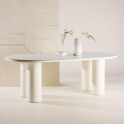 Nohr Ovale Eettafel 'Jossie' MDF 220 x 110cm, kleur Wit