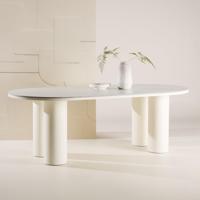 Nohr Ovale Eettafel 'Jossie' MDF 220 x 110cm, kleur Wit - thumbnail