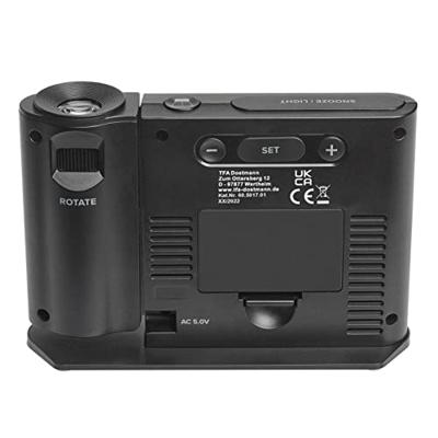 TFA Dostmann 60.5017.01 Wekker Zendergestuurd Zwart Alarmtijden 1