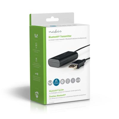 Bluetooth®-Zender | Input: 1x 3,5 mm | AptX ™ Low latency / AptX™ / SBC | Maximaal 2 Apparaten | Zwart Bluetooth®-Zender | Input: 1x 3,5 mm | AptX ™ Low latency / AptX™ / SBC | Maximaal 2 Apparaten | Zwart